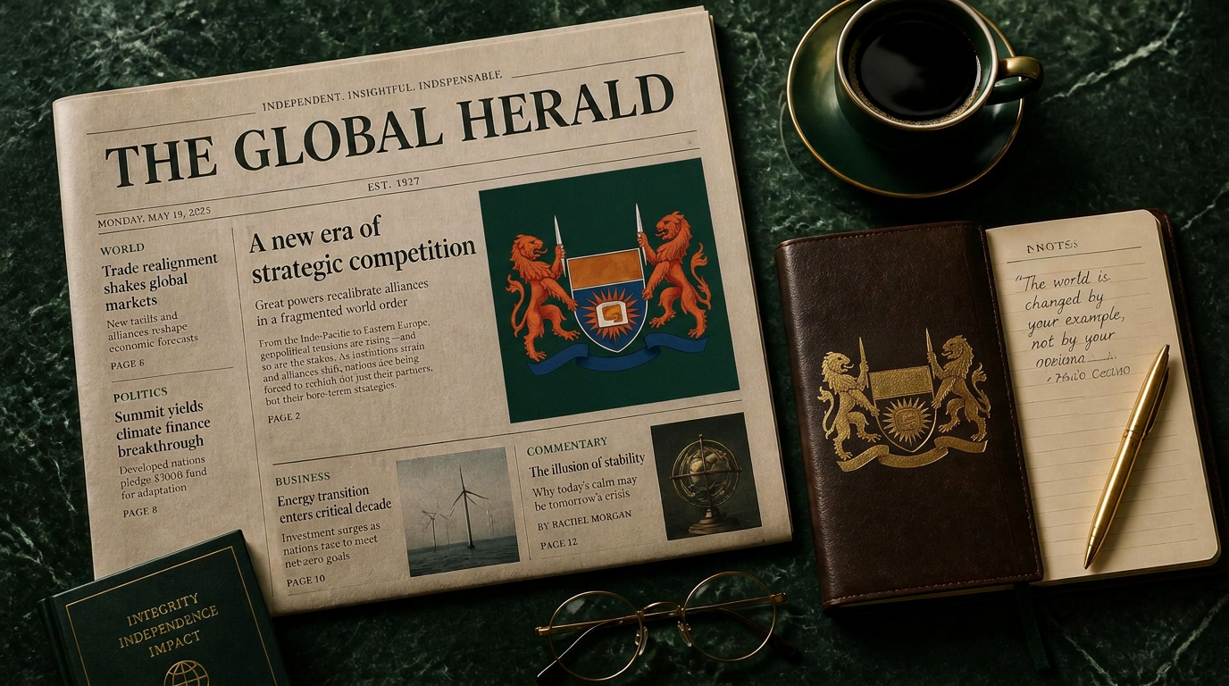 Editorial newspaper and notebook